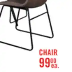 The Brick Tess Dining Chair with Leather-Look Fabric, Metal - Brown offer