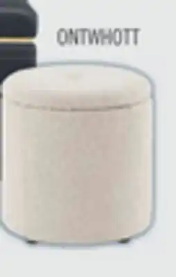 The Brick Ontario 14.75 Round Fabric Storage Ottoman - White offer