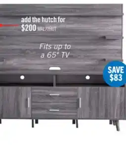 The Brick Malibu 72 Modern TV Stand with Storage and Cable Management for TVs up to 80- Distressed Grey offer