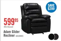 The Brick Adam 34.45 Leather-Look Fabric Glider Reclining Chair - Black offer
