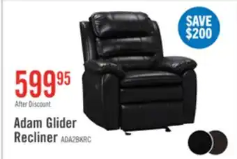 The Brick Adam 34.45 Leather-Look Fabric Glider Reclining Chair - Black offer