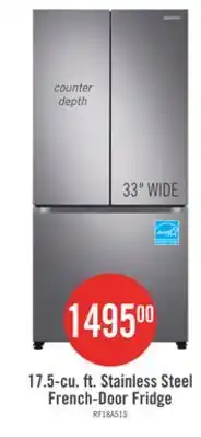 The Brick Samsung 33 17.5 Cu. Ft. Counter-Depth French-Door Refrigerator - Stainless Steel - RF18A5101SR/AA offer