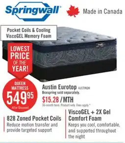 The Brick Springwall Austin Eurotop Medium Queen Mattress offer