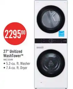 The Brick LG 5.2 Washer/7.4 Dryer Cu. Ft. Front-Load High-Efficiency Washtower - White - WKE100HWA offer