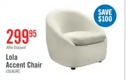 The Brick Lola 28.7 Chenille Boucle Fabric Curved Accent Chair with Removable Seat Cushion - White offer