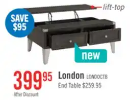 The Brick London 42 Industrial Coffee Table - Grey Wood Finish and Silvery Metal Legs offer