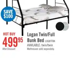 The Brick Logan Bunk Bed with Ladders & Guard Rail for Kids, Black Metal - Twin/Full offer