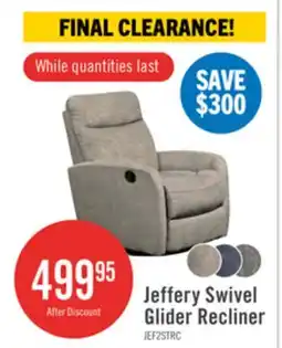 The Brick Jeffry 30.3 Velvet Fabric Swivel Glider Reclining Chair - Stone Beige offer