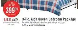 The Brick Aida 3pc Bedroom Set with Headboard, Dresser & Mirror, Made in Canada, Brown - Queen Size offer