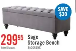 The Brick Sage 57 Storage Bench - Grey Velvet offer
