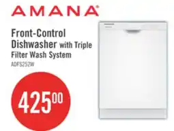 The Brick Amana 24 59 dBA Front-Control Dishwasher with Triple Filter Wash System - White - ADFS2524RW offer