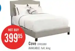 The Brick Cove Upholstered Platform Bed in Grey Fabric with Nailhead Design - Queen Size offer