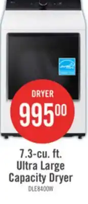 The Brick LG 7.3 Cu. Ft. Electric Dryer - White - DLE8400WE offer