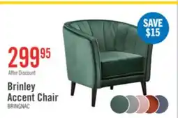 The Brick Brinley 29 Velvet Fabric Accent Chair with Wood Legs - Green offer
