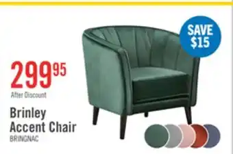 The Brick Brinley 29 Velvet Fabric Accent Chair with Wood Legs - Green offer