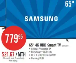The Brick Samsung 65 Crystal UHD U8000 4K Smart TV offer