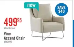 The Brick Vine 34.6 Leather-Look Fabric Accent Chair with Metal Legs - Taupe offer
