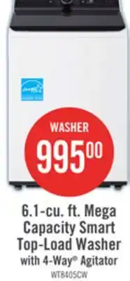 The Brick LG 6.1 Cu. Ft. Smart Top-Load High-Efficiency Washer - White - WT8405CW offer