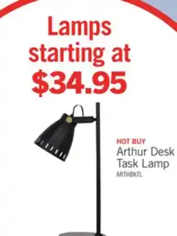 The Brick Arthur 18 Modern Metal Desk Task Lamp - Black offer