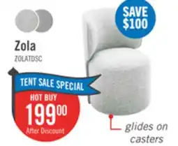 The Brick Zola Gliding Dining Chair with Polyester Fabric - Cloud Grey offer