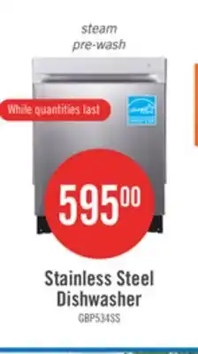 The Brick GE 24 52 dBA Built-In Top-Control Dishwasher with Steam Pre-Wash - Stainless - GBP534SSPSS offer
