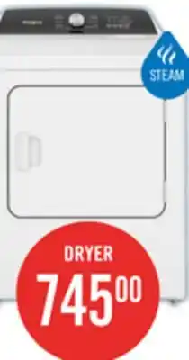 The Brick Whirlpool 7 Cu. Ft. Electric Dryer with Steam - White - YWED5050LW offer
