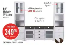 The Brick Melody 60 TV Stand with Storage and Cable Management for TVs up to 65- White offer