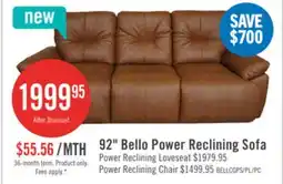 The Brick Bello 91.7 Leather-Look Fabric Power Reclining Sofa - Brown offer