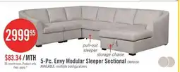 The Brick Envy 5-Piece Right-Facing Chenille Fabric Sleeper Sectional with Storage Chaise - Fog Grey offer