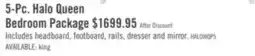 The Brick Halo 5pc Bedroom Set with Bed, Dresser & Mirror, LED, Glam, White - Queen Size offer