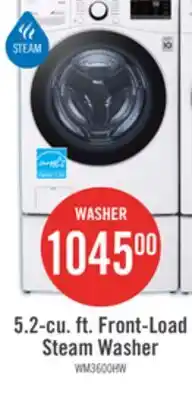 The Brick LG 5.2 Cu. Ft. Smart Front-Load High-Efficiency Steam Washer - White - Stackable - WM3600HWA offer