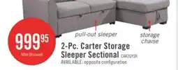 The Brick Carter 2-Piece Right-Facing Linen-Look Fabric Sleeper Sectional with Storage Chaise - Solis Grey offer