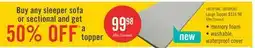 The Brick Small Memory Foam Sofa Bed Topper with Removable Zippered Cover offer