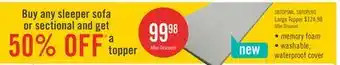 The Brick Small Memory Foam Sofa Bed Topper with Removable Zippered Cover offer