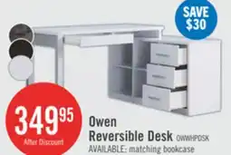 The Brick Owen 55 Reversible Corner Office Desk with 4-Drawers & Cubbies - White offer