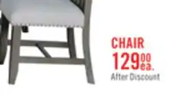 The Brick Alto Dining Chair with Linen-Look Fabric, Slat-Back - Grey offer