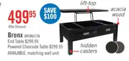 The Brick Bronx 48 Rustic Lift Top Coffee Table with Storage, Shelf and Casters - Charcoal Wood offer