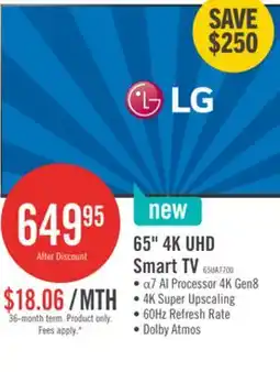 The Brick LG 65 UA77 4K UHD Smart webOS TV (65UA7700PUB.ACCQ) - 2025 Model offer