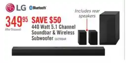 The Brick LG 5.1 CH Bluetooth Dolby Digital Soundbar with Rear Speakers and Wireless Subwoofer (S60TR.ACANLLK) offer