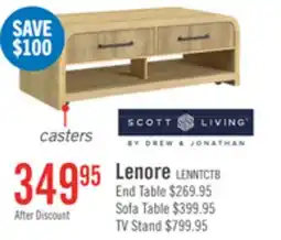 The Brick Lenore 48 Modern Coffee Table with Storage, Shelf and Casters - Natural offer