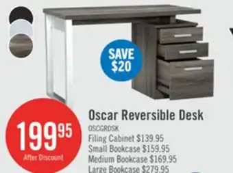The Brick Oscar 47 Reversible Office Desk with Storage - Grey offer