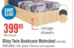 The Brick Riley Mates Bed with Bookcase Headboard Set for Kids, Made in Canada, Natural - Twin Size offer
