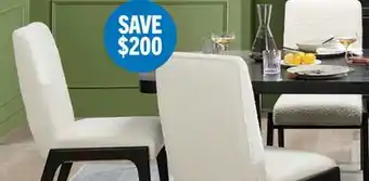 The Brick Alma 7pc Dining Set with Table & 6 Chairs, Trestle Base, 86W - Charcoal Black & White offer