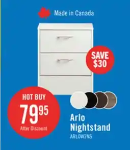 The Brick Arlo Bedside 2-Drawer Nightstand, 18.3W x 22H, Made in Canada - White offer