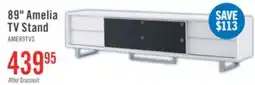 The Brick Amelia 89 Modern TV Stand with Storage and Cable Management for TVs up to 100- White & Black Two offer