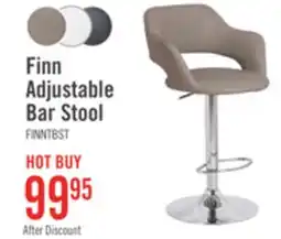 The Brick Finn Barstool with Swivel & Adjustable Seat, Vegan Leather Fabric, Metal - Beige offer