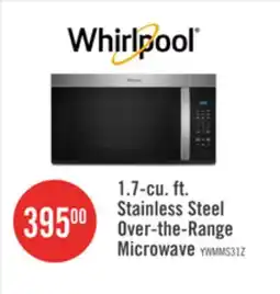 The Brick Whirlpool 1.7 Cu. Ft. Over-the-Range Microwave - Fingerprint Resistant Stainless Steel - YWMMS3130RZ offer