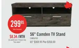 The Brick Camden 56 TV Stand with Storage and Cable Management for TVs up to 60 - Alabaster Oak offer