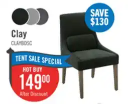 The Brick Clay Dining Chair with Polyester Fabric - Charcoal offer