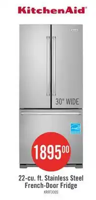 The Brick KitchenAid 30 22 Cu. Ft. French-Door Refrigerator - Stainless Steel - KRFF300ESS offer